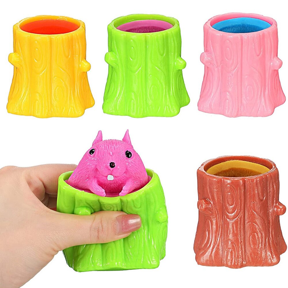 4Pcs Squirrel Toys Squirrel Cup To..